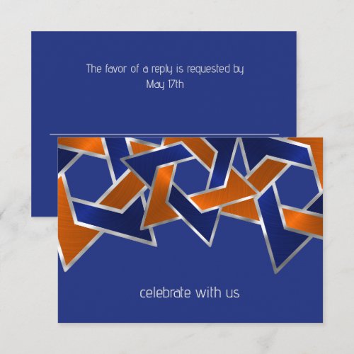 Bar Mitzvah Silver Blue Orange Star of David