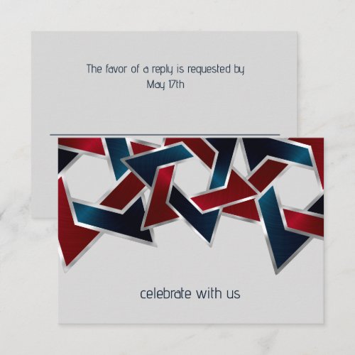 Bar Mitzvah Silver Navy Blue Red Star of David