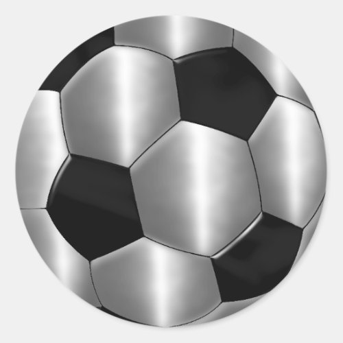 Bar Mitzvah Silver Soccer Balls Classic Round Sticker
