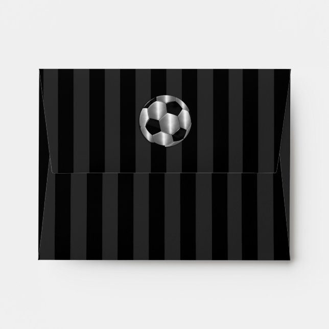 Bar Mitzvah Silver Soccer Balls Envelope (Back (Top Flap))