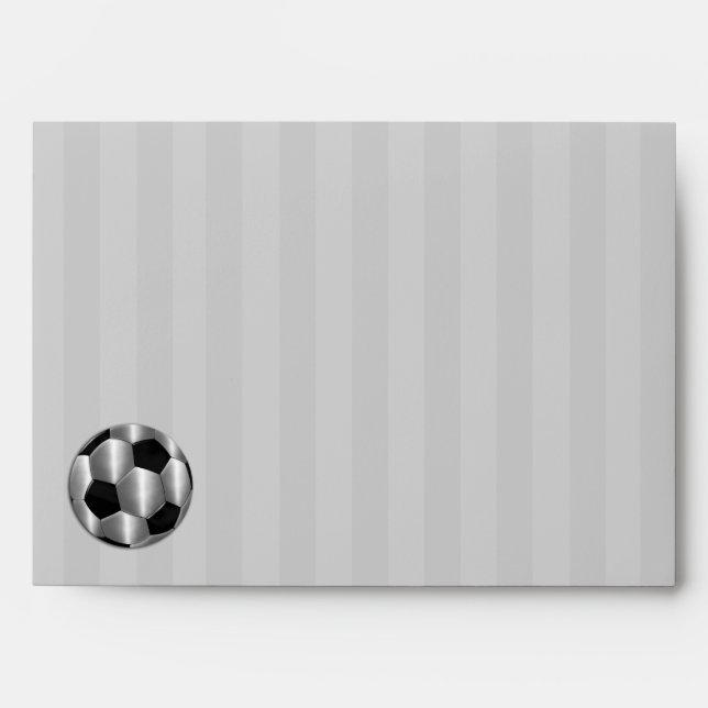 Bar Mitzvah Silver Soccer Balls Envelope (Front)