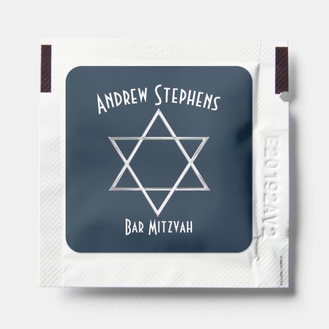 Bar Mitzvah Silver Star of David Hand Sanitizer Packet (Sticker on Packet)