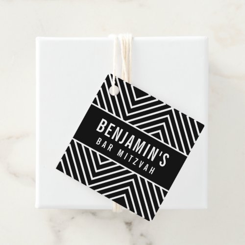 BAR MITZVAH simple modern bold geometric black