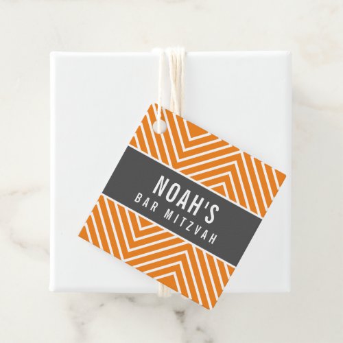 BAR MITZVAH simple modern geometric gray orange