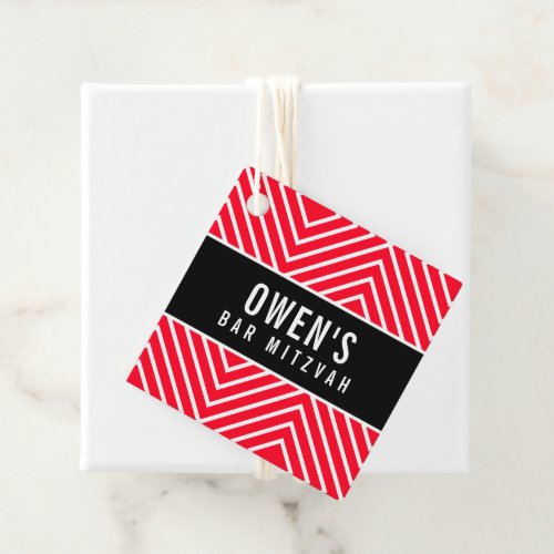 BAR MITZVAH simple modern geometric red black
