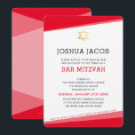 BAR MITZVAH simple modern red gold star Invitation<br><div class="desc">by kat massard >>> www.simplysweetPAPERIE.com <<< A simple, yet classy design for your son's BAT MITZVAH celebration. Wow your friends and family with this little number ;D Setup as a template it is simple for you to add your own details, add your photo or hit the customize button and you...</div>