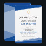 BAR MITZVAH simple modern royal blue gold star Invitation<br><div class="desc">by kat massard >>> www.simplysweetPAPERIE.com <<< A simple, yet classy design for your son's BAT MITZVAH celebration. Wow your friends and family with this little number ;D Setup as a template it is simple for you to add your own details, add your photo or hit the customize button and you...</div>