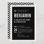 BAR MITZVAH simple modern typography black white Invitation<br><div class="desc">by kat massard >>> kat@simplysweetPAPERIE.com <<< CONTACT ME for custom wording or to add any lines in Hebrew Love the design, but would like to see some changes - another color scheme, product, add a photo or adapted for a different occasion - no worries simply contact me - I am...</div>