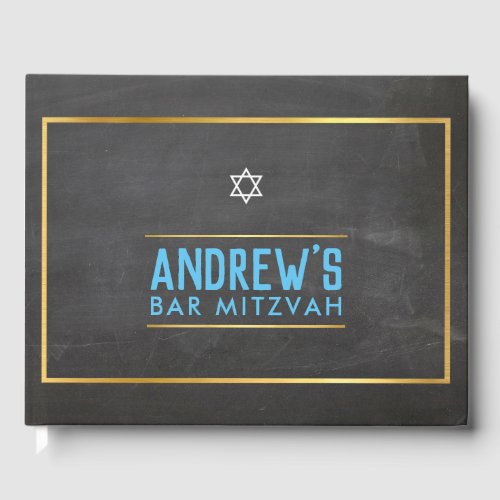 BAR MITZVAH smart bold type gold gray aqua