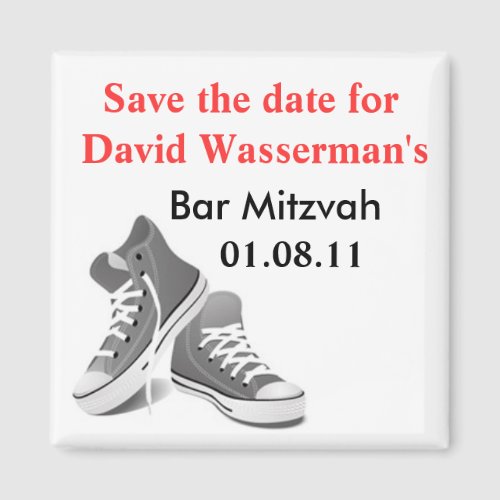 Bar Mitzvah Sneakers Save the Date Magnet