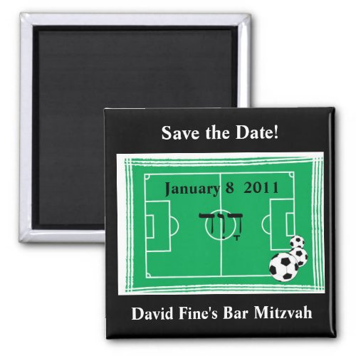 Bar Mitzvah Soccer Save the Date Magnet