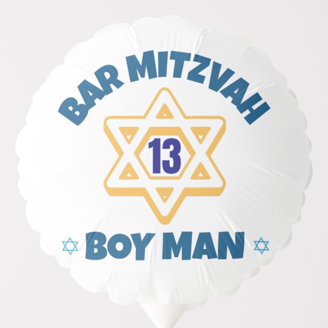 Bar Mitzvah Star of David Balloon (Front)