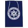 Bar mitzvah Star of David blue any color monogram Medium Gift Bag