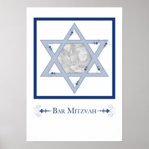 bar mitzvah (star of david elegance photo gift) poster