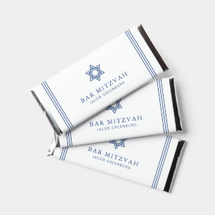 Bar* Mitzvah Star of David Modern Simple Elegant Hershey Bar Favors