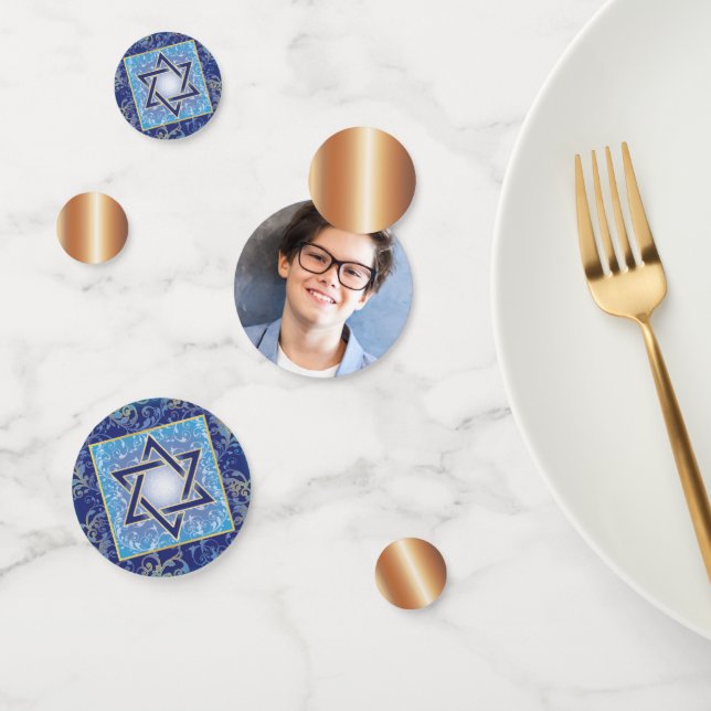 Bar Mitzvah Star of David Royal Gold Jewish Confetti (Group)