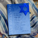 Bar Mitzvah Stylish Blue Star of David Ombre Invitation<br><div class="desc">Designed by Carrie Fink.  Printed and shipped by Zazzle or their partners.</div>