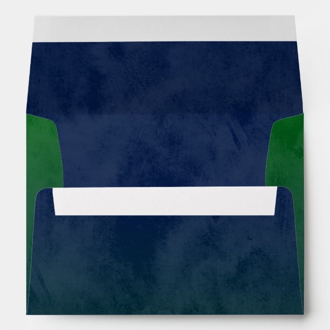 Bar Mitzvah Stylish Green Star of David Ombre Envelope (Back (Bottom))