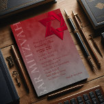 Bar Mitzvah Stylish Red Star of David Ombre Invitation<br><div class="desc">Designed by Carrie Fink.  Printed and shipped by Zazzle or their partners.</div>