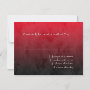 Bar Mitzvah Stylish Red Star of David Ombre RSVP Card