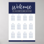 BAR MITZVAH TABLE PLAN 12 tables  modern navy Poster<br><div class="desc">by kat massard >>> WWW.SIMPLYSWEETPAPERIE.COM <<< - - - - - - - - - - - - - - - - A SEATING CHART is not only classy it is very handy to let your guest's know exactly where they are seated for your event. This is a lot simpler...</div>