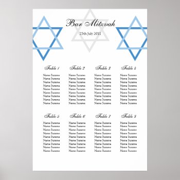 Bar Mitzvah Table Seating Plan Poster by claire_shearer at Zazzle