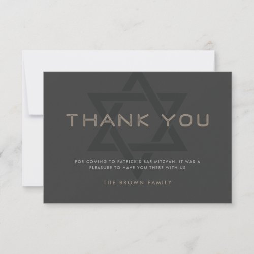 Bar Mitzvah Thank You Card