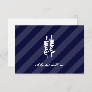 Bar Mitzvah Torah Scrolls on Any Color Stripes RSVP Card