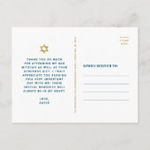 Bar Mitzvah Turquoise Agate Ombre Script Thank You Postcard (Back)