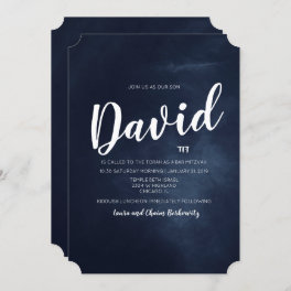 Bar Mitzvah Watercolor Invitation
