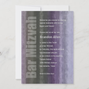 Bar Mitzvah Watercolor Stripes Invitation