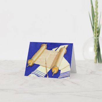 Bar Mitzvah Watercolor Torah Thank You Card by TailoredType at Zazzle