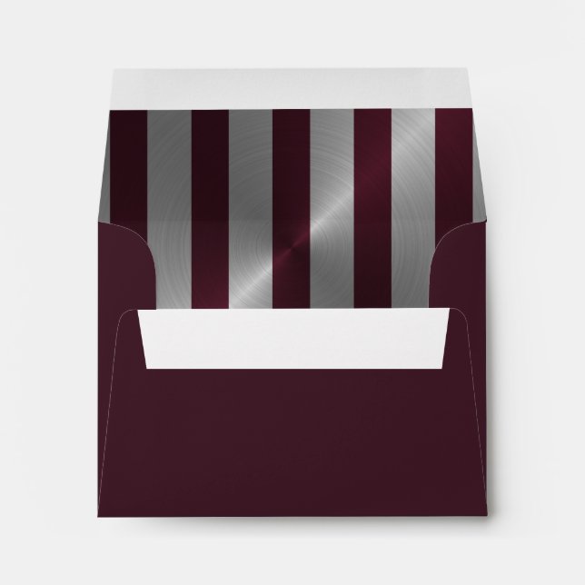 Bar Mitzvah Wine and Silver Stripe Envelope (Back (Bottom))