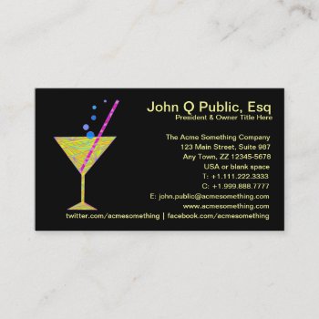 Bar Mixologist Party Planner Business Cards by TheArtOfVikki at Zazzle