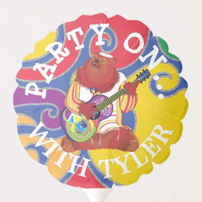 Bar or Bat Mitzvah Balloon Swirly Singing Bear (Back)