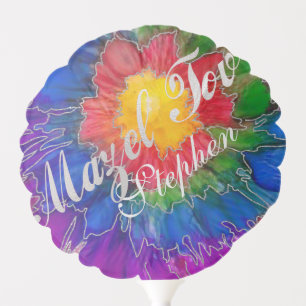 Bar or Bat Mitzvah Balloon Tie Dyed Inks