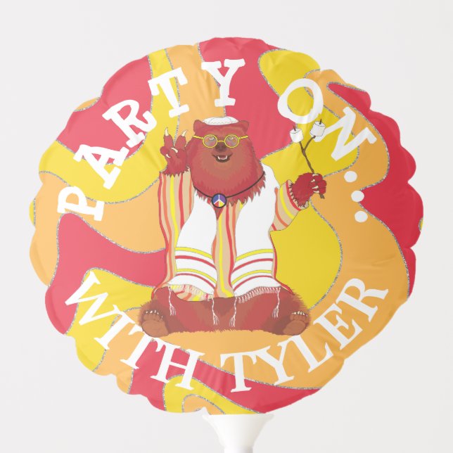 Bar or Bat Mitzvah Balloon Wavy Sitting Bear (Front)