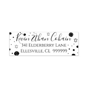 Bar or Bat Mitzvah Confetti Design Self-inking Self-inking Stamp