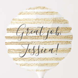 Bar or Bat Mitzvah Elegant Gold and Black Balloon