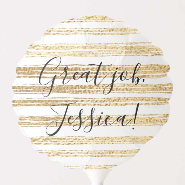Bar or Bat Mitzvah Elegant Gold and Black Balloon (Front)