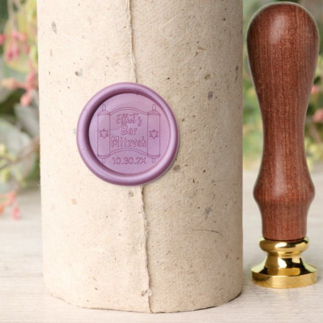 Bar or Bat Mitzvah Open Torah Wax Seal Stamp (Insitu (Parchment))