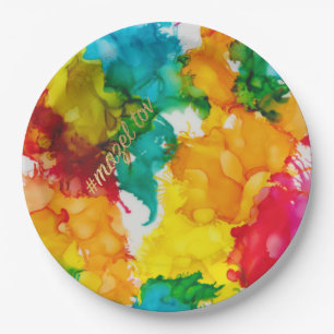 Bar or Bat Mitzvah Paper Plate Splash of Color