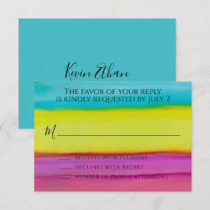 Bar or Bat Mitzvah RSVP A Splash of Color Card