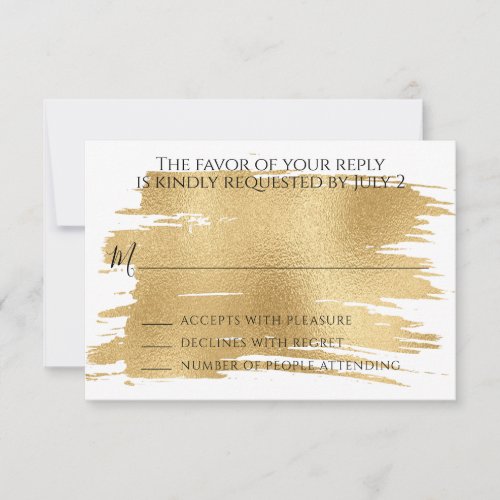 Bar or Bat Mitzvah RSVP Elegant Gold and Black