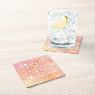 Bar or Bat Mitzvah Simply Subtle Square Paper Coaster