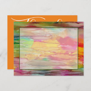 Bar or Bat Mitzvah Thank You Card Colorful Lines