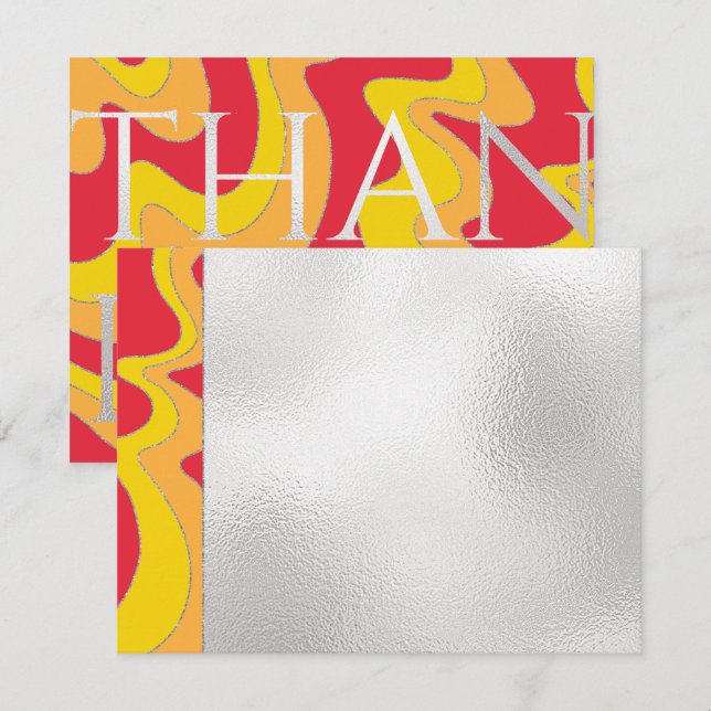 Bar or Bat Mitzvah Thank You Elegant Waves (Front/Back)