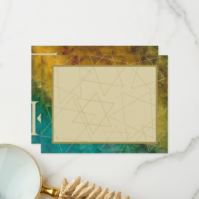 Bar or Bat Mitzvah Thank You Out of this World 3 Card (Front/Back In Situ)