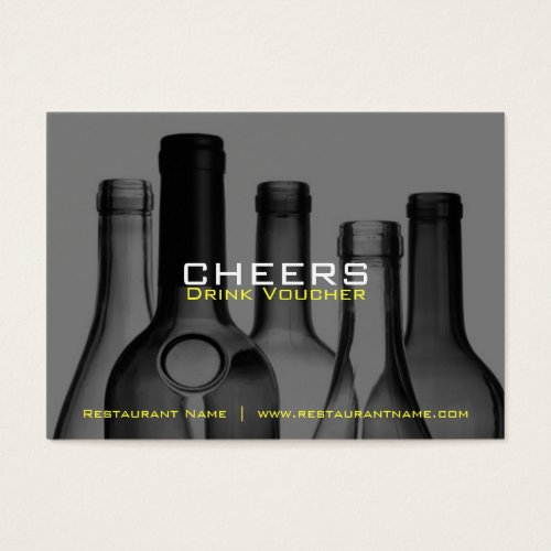 Bar &amp; Restaurant Drink Vouchers and Coupons Business Card Templates