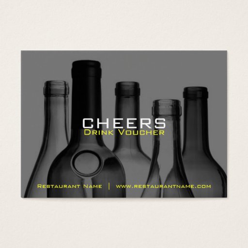 Customizable Bar &amp; Restaurant Drink Vouchers and Coupons Business Card Templates